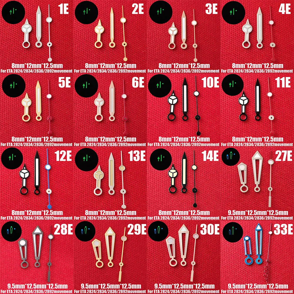 Accessori Per Orologi Puntatore Per Orologio Eta 2824 Lancette Puntatore Verde Luminoso, Adatto Per Eta 2824/ 2836 /2892/ Movement1E-159E