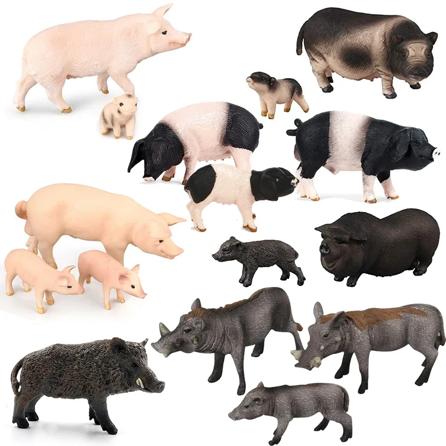 Simulazione Farm World Miniature Cinghiale Maiale Warthog Maiali Action Toy Figure Figurine Educative Playset Per Bambini