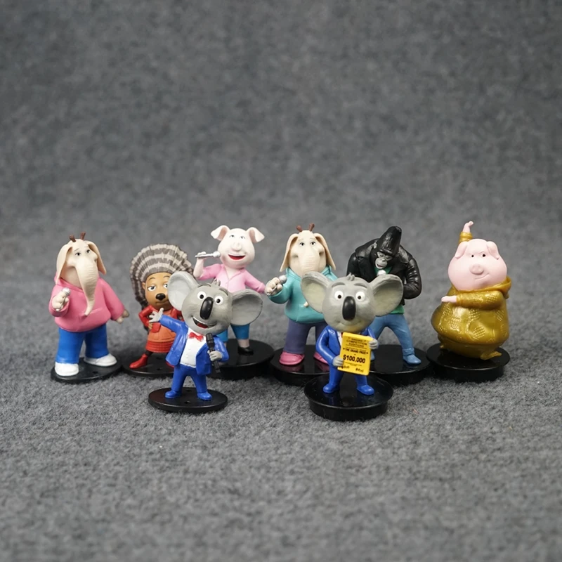 Film Sing Figure Buster Moon Rosita Ash Johnny Meena Figurine Doll Collection Toy