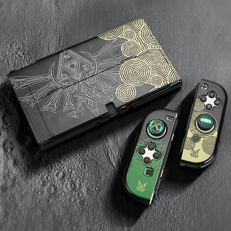2023 Nuovo Per Nintendo Switch Custodia Per Pc Oled Hard Shell Nindoswitch Cover Console Skin + 2 Cappucci Grip Per Nintendo Switch Joycon