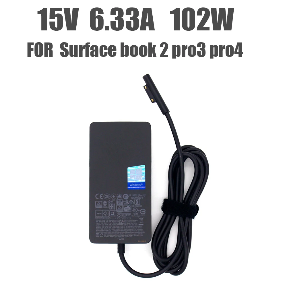 Caricabatterie 15V 6.33A 102W Per Microsoft Surface Laptop Surface Book 2 Surface Go Surface Pro 6 7 Pro 5 Pro 4 Pro 3 Con 5V 1.5A