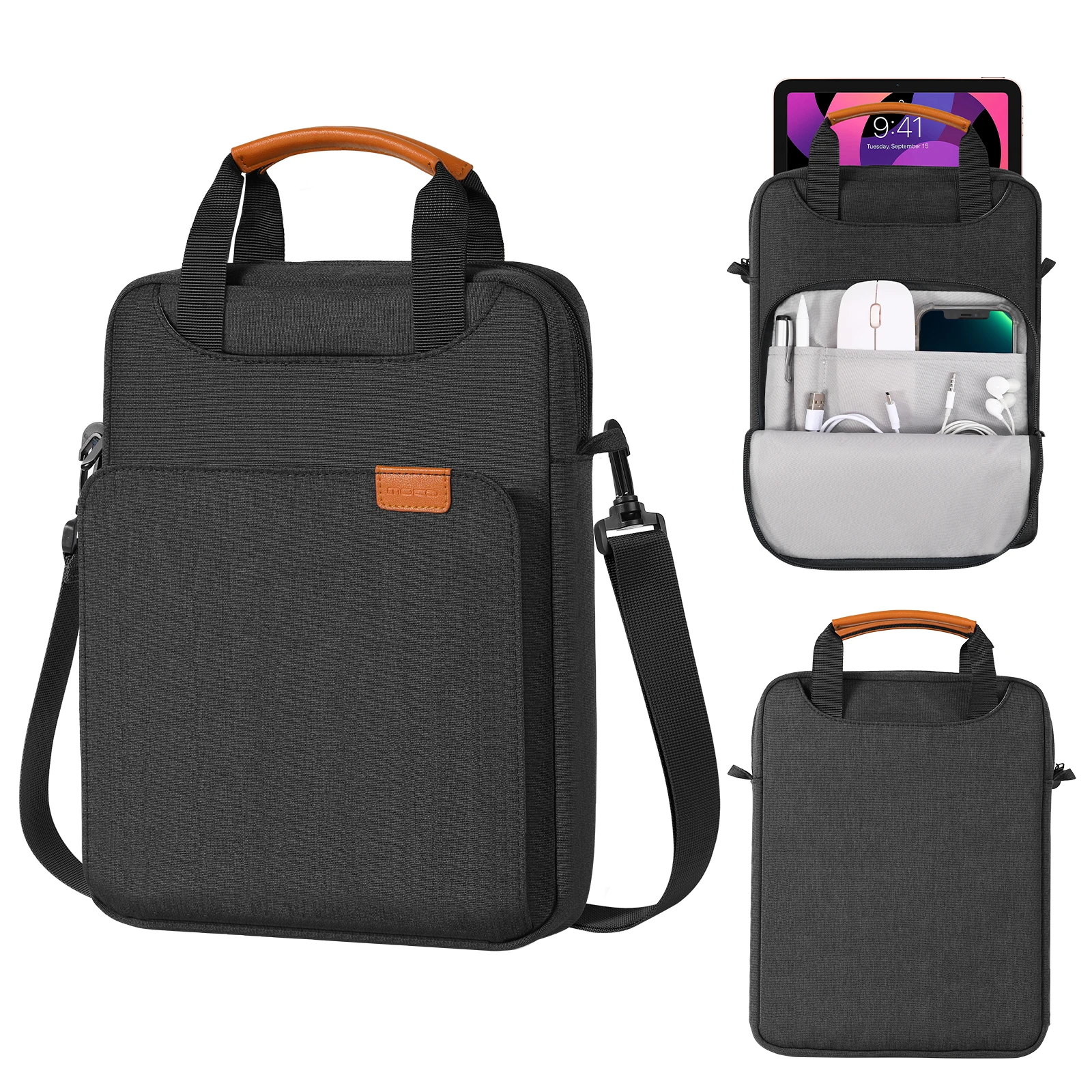 9-11 Borsa A Tracolla Per Tablet Per Ipad Pro 11 2021-2018, Ipad 10.2, Ipad Air 4 10.9, Ipad 9.7, Surface Go 3/2, Galaxy Tab A 10