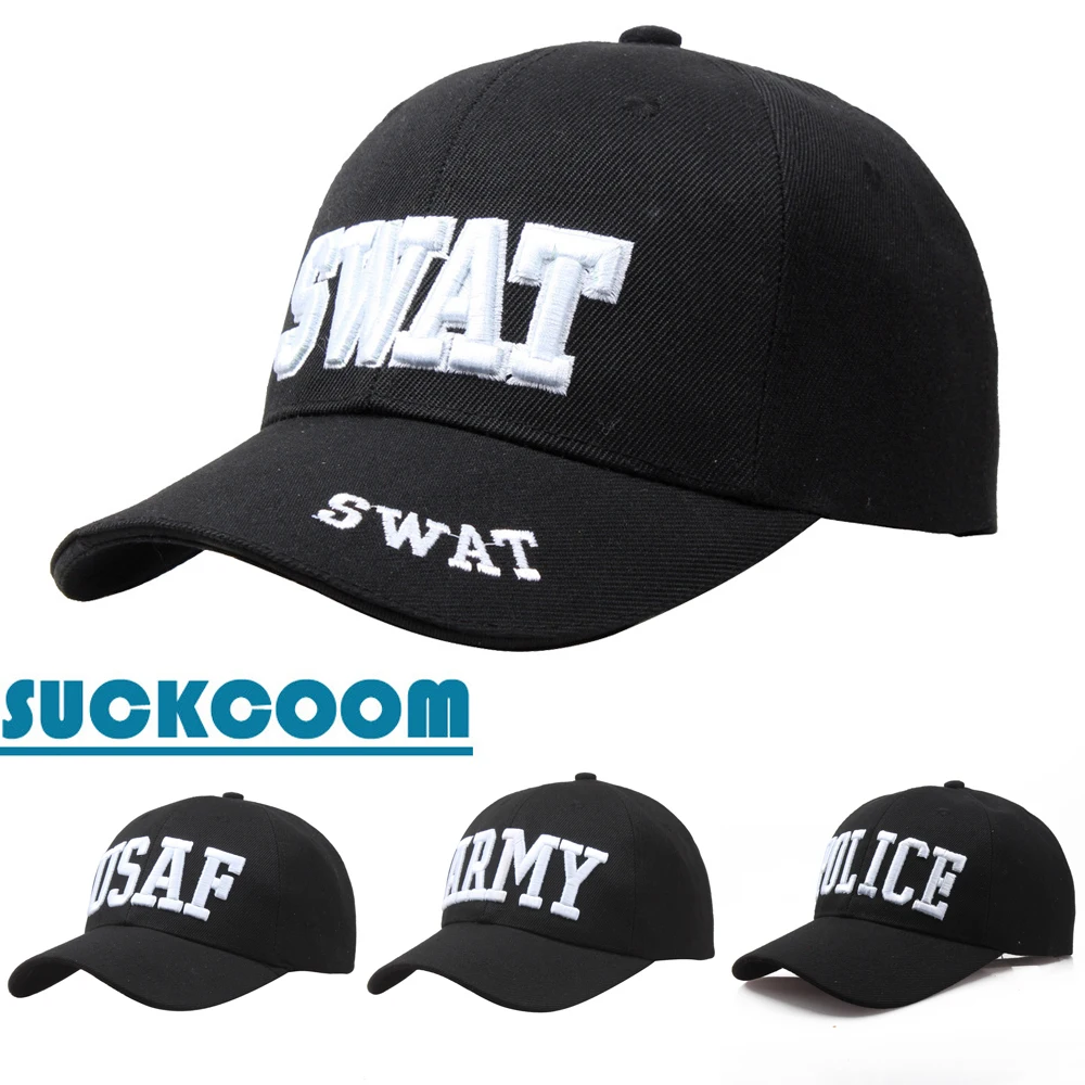 Berretto Tattico Da Uomo Swat/Police/Army Letter Ricamo Berretto Da Baseball Da Uomo Gorras Para Hombre Donna Snapback Bone Masculino Army Cap