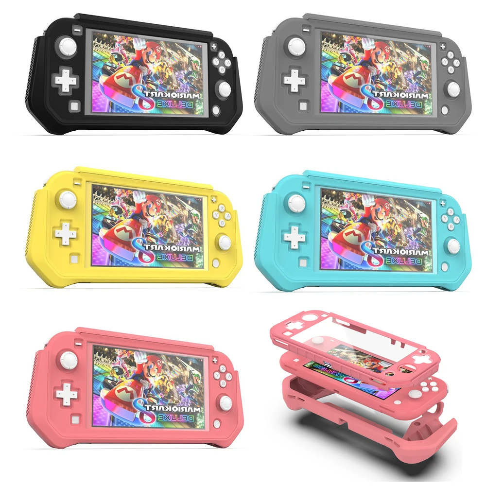 2021 Nuovo Per Nintend Switch Lite Full Body Custodia Ergonomica Antiscivolo Cover Guards Per Nintendo Switch Lite Mini Console Rosa
