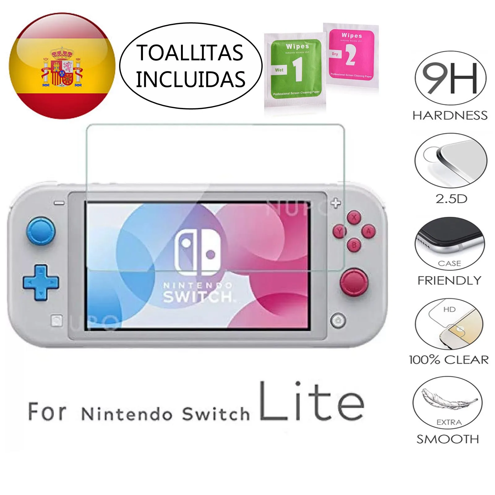 Protector De Pantalla De Vidrio Templado Para Nintendo Switch Lite 9H 2.5D De Vidrio De 0,3Mm