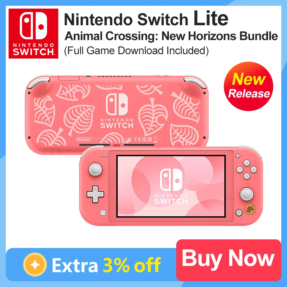 Nintendo Switch Lite Animal Crossing: New Horizons Bundle Console Di Gioco Colore Multiplo Opzionale Con Touch Screen Lcd Da 5.5 Pollici