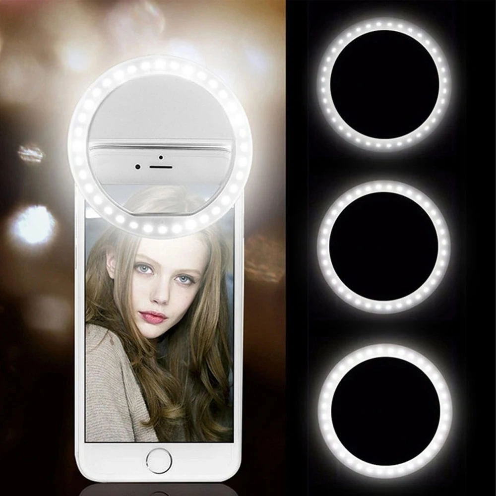 Usb Charge Led Selfie Ring Light Obiettivo Del Telefono Cellulare Selfie Lamp Ring Per Iphone 14 13 Pro Max Samsung Xiaomi Phone Selfie Light