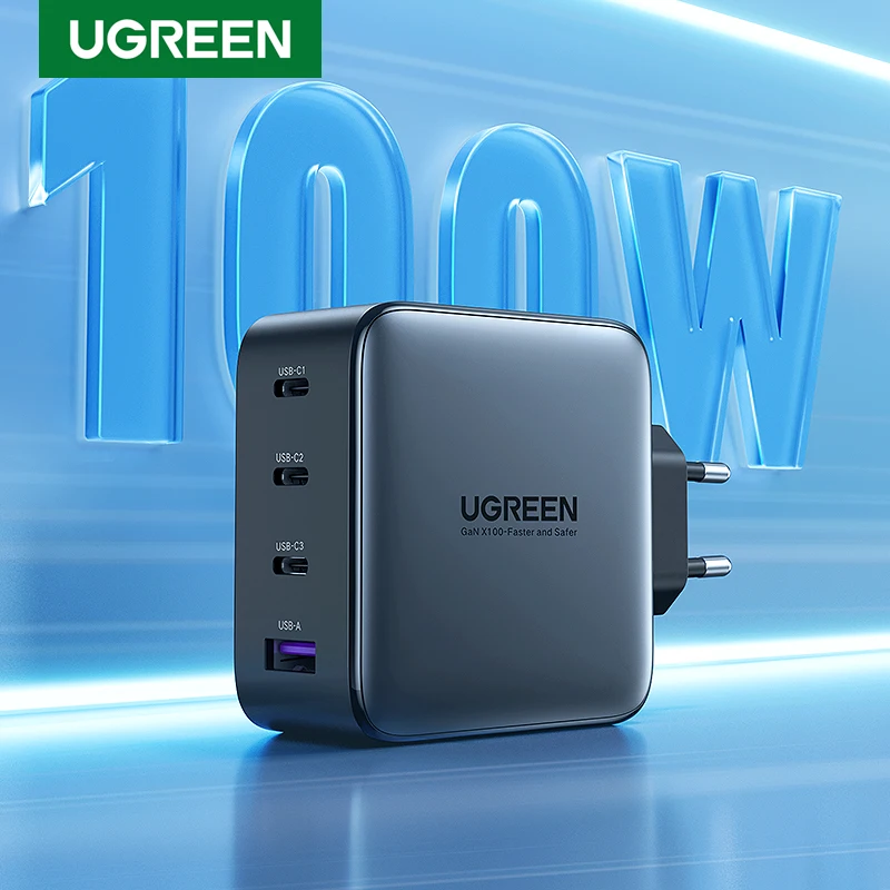 Caricabatterie Usb Ugreen Caricabatterie Gan Da 100W Per Tablet Macbook Ricarica Rapida Per Xiaomi Usb Type C Pd Charge Per Iphone 15 14 13 12 Pro