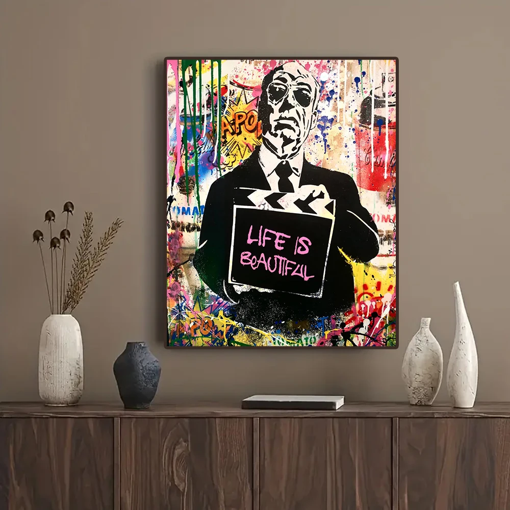 Interessante Brainwash Mr. Hitter Graffiti Art Banksy Style Poster Stampe Su Tela Soggiorno Corridoio Decorazione Della Casa Pittura