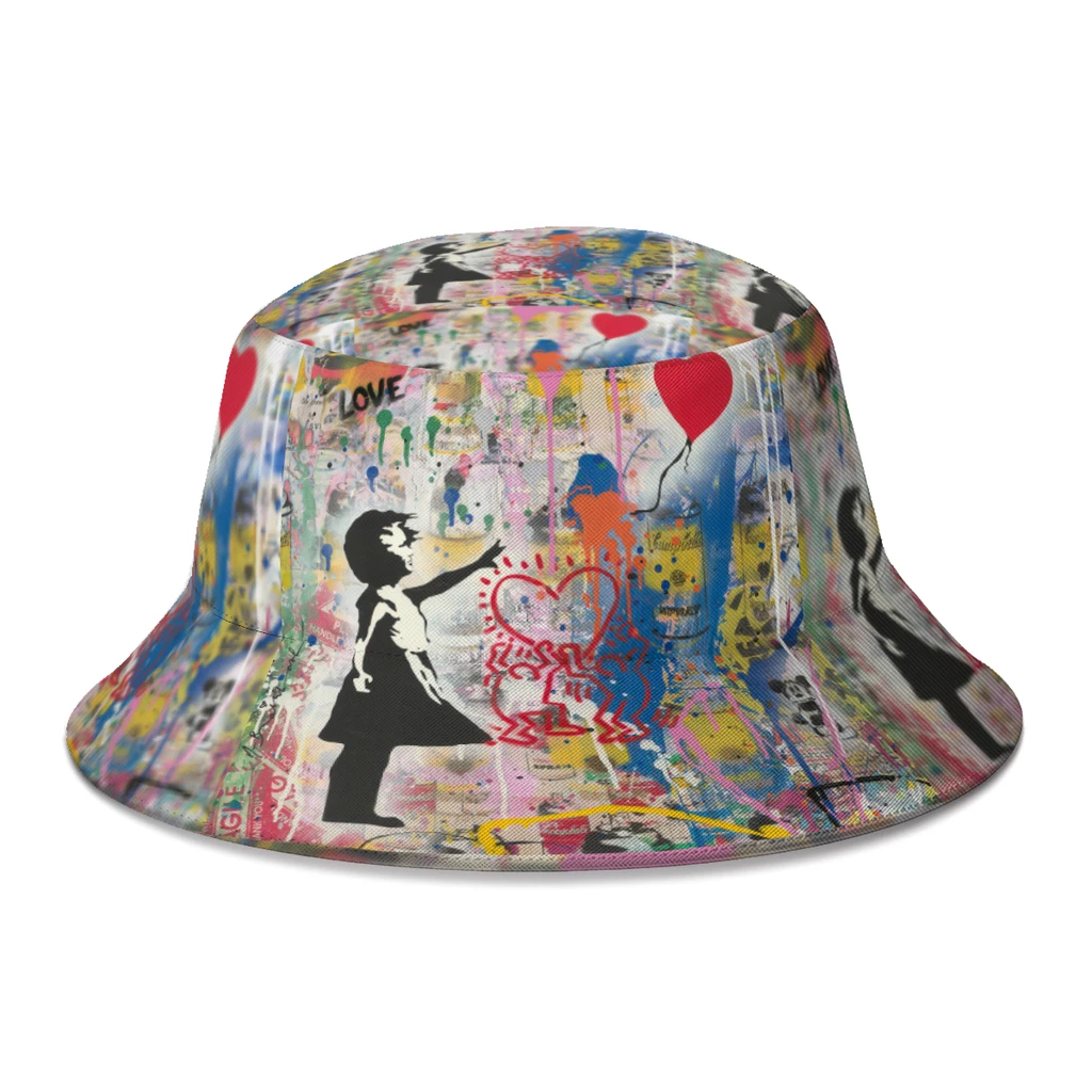 Winter Mr Brainwash Bio Cappelli A Secchiello Per Uomo Donna Moda Graffiti Art Cappelli Da Pescatore Cappello Decorativo Panama