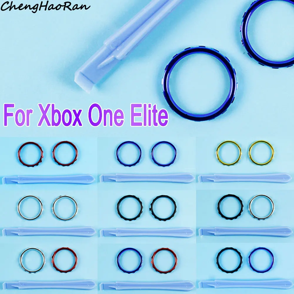 1 Set Chrome Thumb Stick Anelli Ausiliari Per Xbox One Elite Controller Joystick Buttons Ring Game Board Accessori Di Ricambio