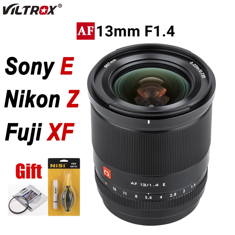Viltrox 13Mm F1.4 Sony E Mount Lens Obiettivo Con Messa A Fuoco Automatica Ultra Grandangolare Per Obiettivo Sony A6600 A6000 Zv-E10 A7Iii A7Riii Obie