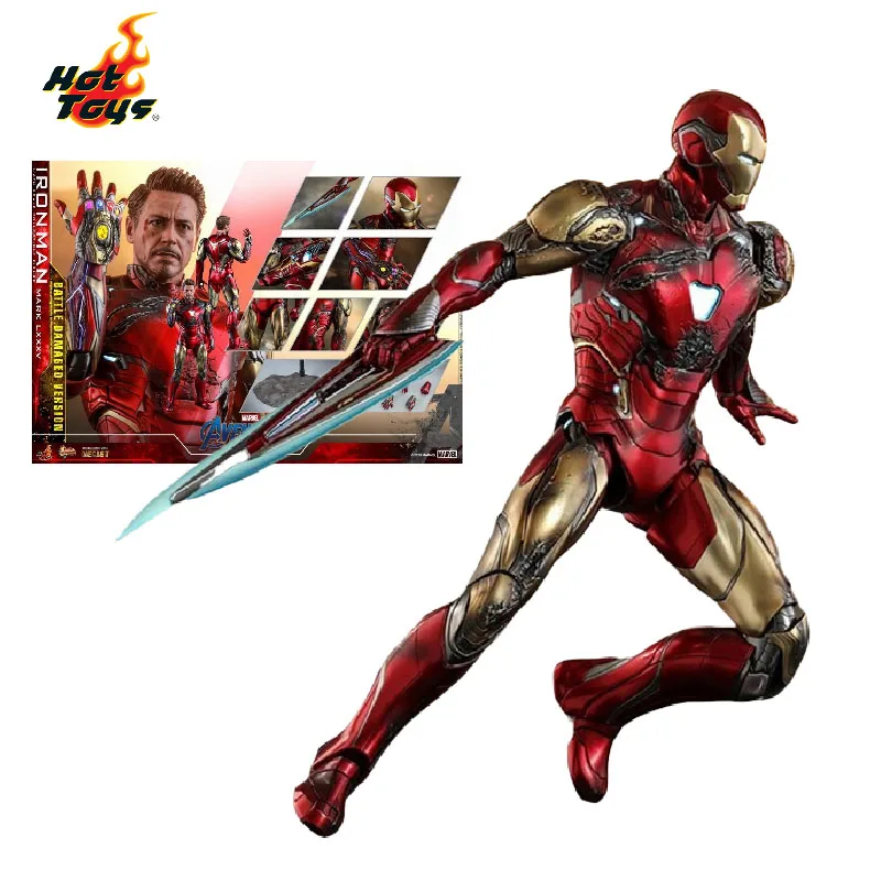 Hot Toys Avengers Endgame Iron Man Mark 85 Battle Danneggiato Stock 100% Original Movie Character Assembly Action Model Toy Gift