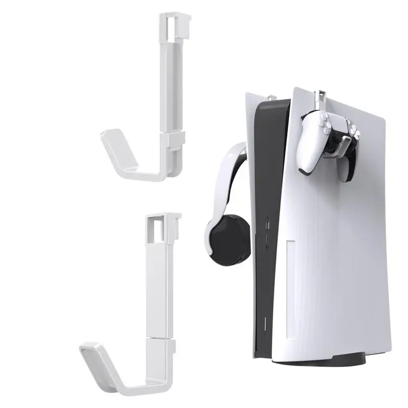 2Pcs Controller Headset Stand Hanging Hanger Per Ps5 Slim Digital Drive Console Headphone Hook Clip Per Sony Playstation 5