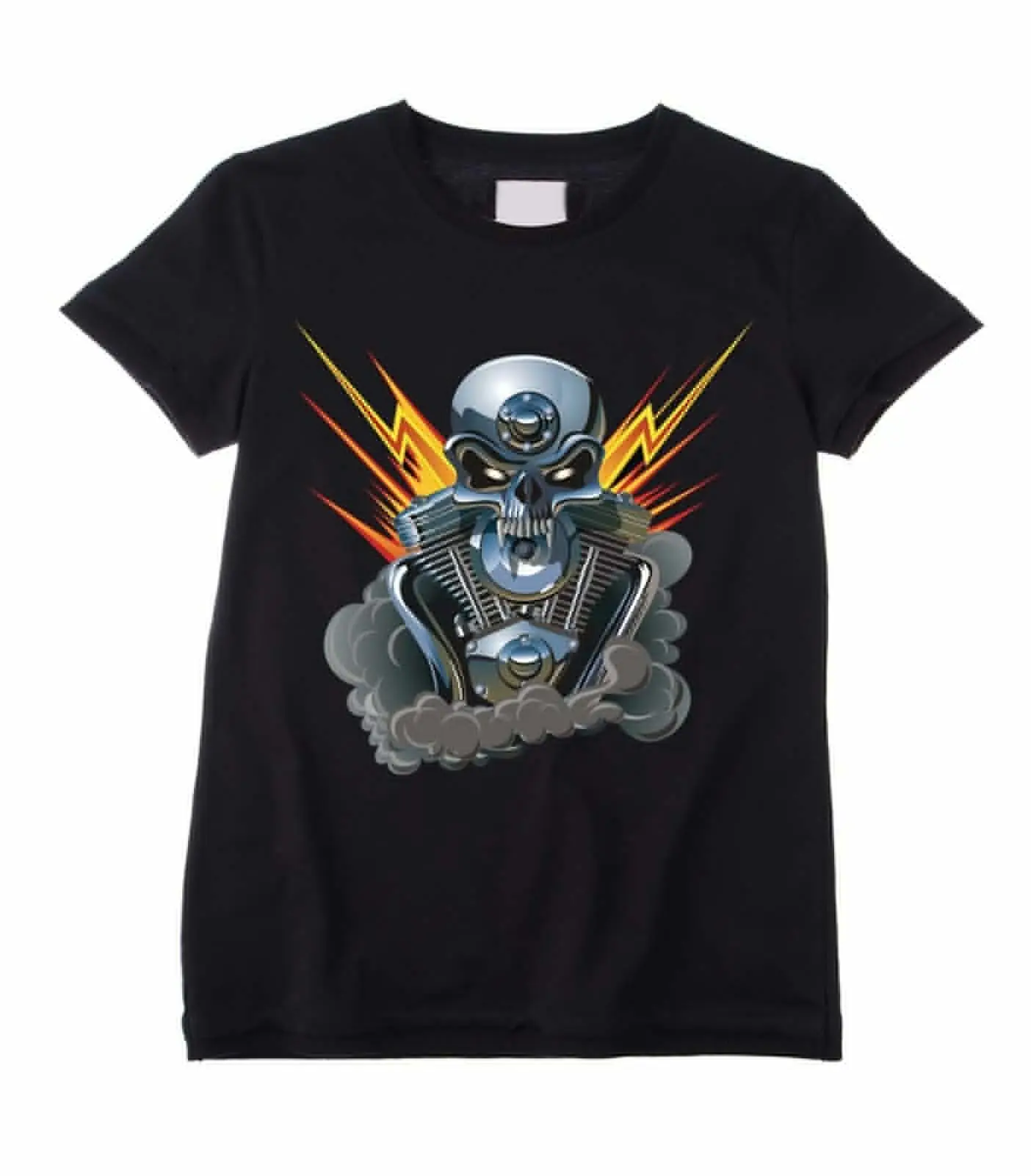 Motor Skull Kids T-Shirt-Biker Moto Chopper Trike Metal Bikers Moto