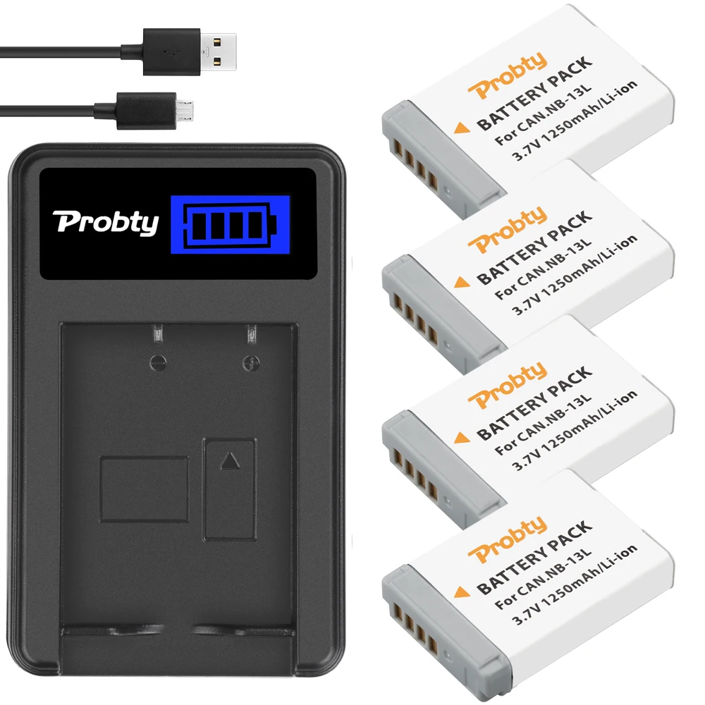 Batteria Nb13L + Caricabatterie Per Canon Powershot G7X G9X Sx730 G5X Mark Ii G9 X G9 X Mark Ii Sx620 Hs Sx720 Hs Sx730 Hs Sx740 Hs