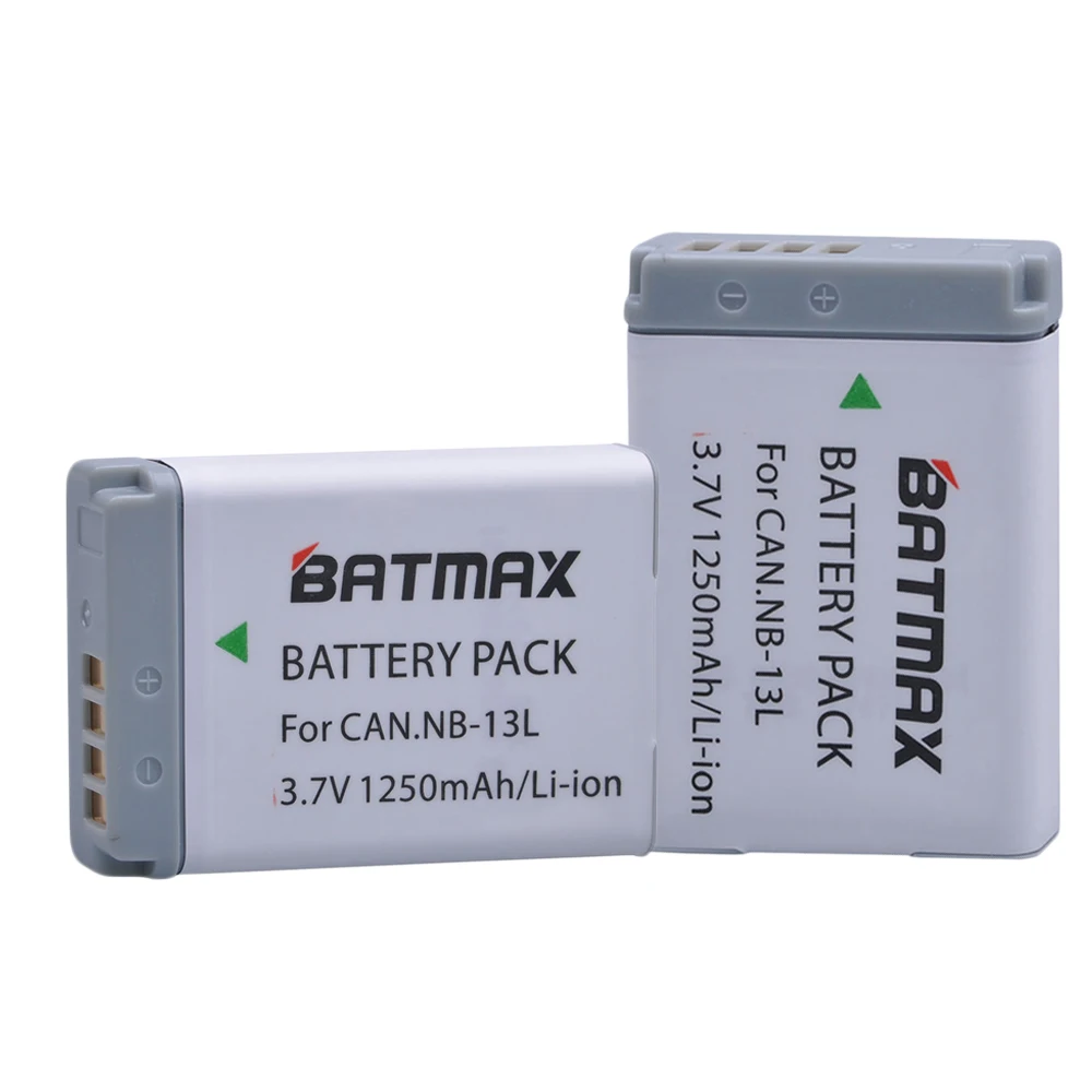 Batmax 2Pcs Nb-13L Nb 13L Nb13L Batteria Per Canon Powershot G5X, G5 Mark Ii, G7X, G9X, G7 X Mark Ii, G7 X Mark Iii, G9 X, Sx620