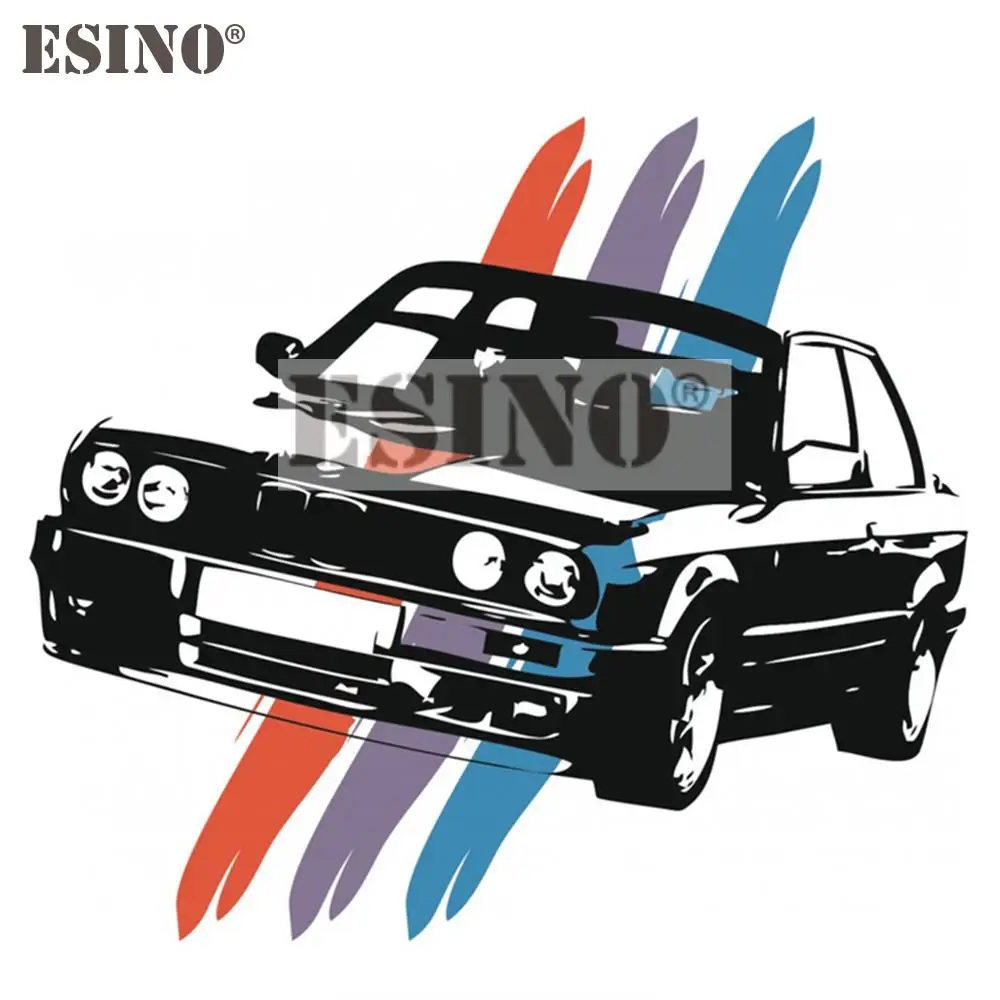 Car Styling Creative Three Color Bar Decal Cartoon Pvc Impermeabile Car Body Sticker Pattern Vinile Per Bmw M3 E30