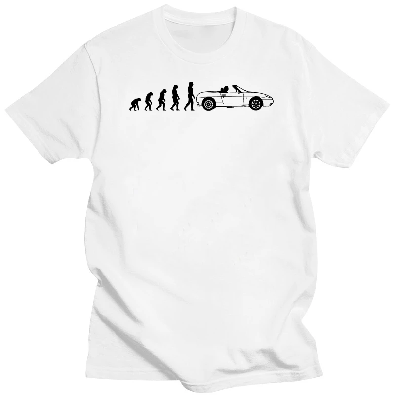 Motorholics Mens Evolution Of Man To Fiat Barchetta T-Shirt S - 5Xl