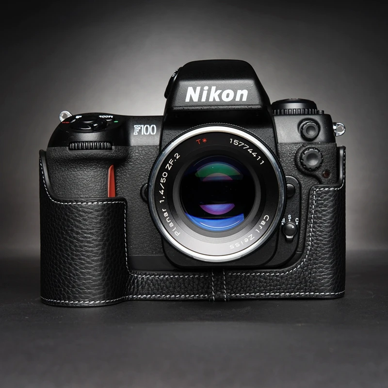 Design Per Nikon F100 F80 Mezza Custodia Per Fotocamera In Vera Pelle Fatta A Mano
