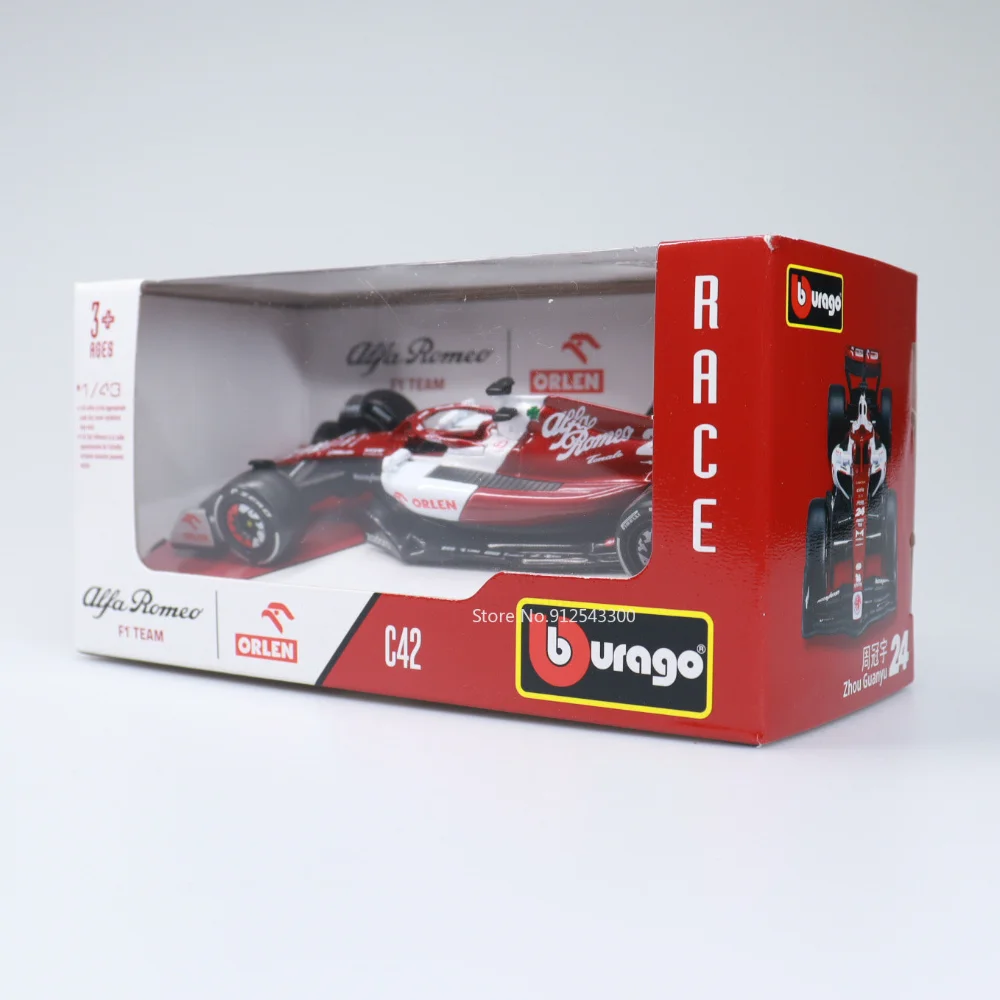 Bburago 1:43 2022 F1 Alfa Romeo C42 F1-75 Rb18 Redbull F1 Formula #24Guanyu Zhou #77Valtteri Bottas Lega Diecast Modello Di Auto Giocattolo