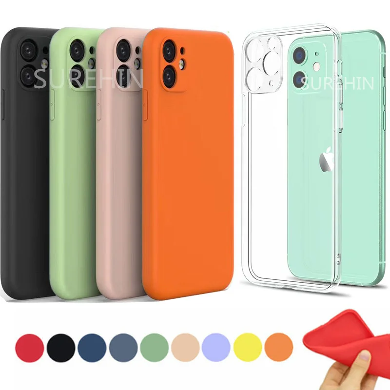 Custodia Morbida Per Apple Iphone 12 Mini Cover Trasparente Viola Verde Rosso Obiettivo Fotocamera Proteggi Custodia In Silicone Per Iphone 12 Mini Cu