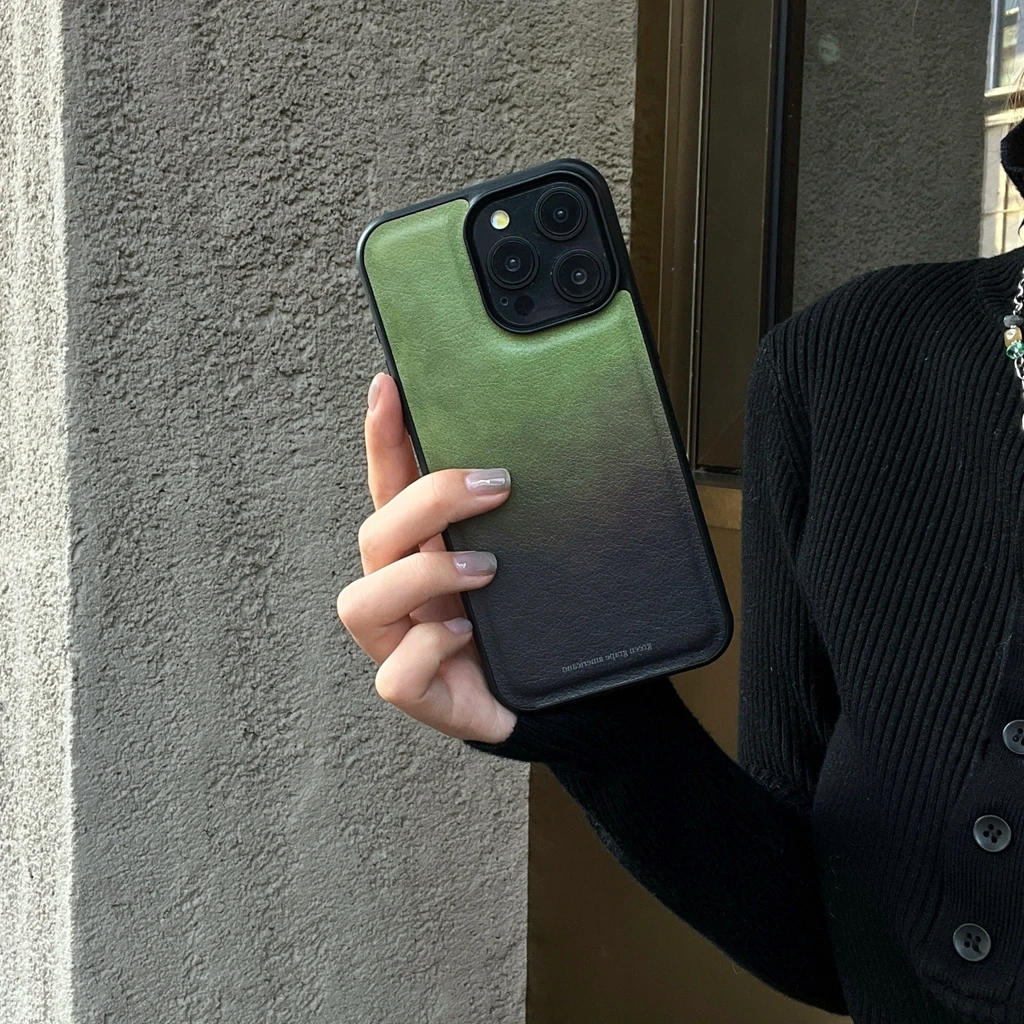 Custodia Per Telefono Sfumata Verde Per Iphone 15 14 13 12 11 Pro Max