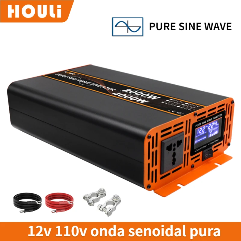 Inverter Houli Per Inverter 110V 12V 220V 4000W 12V 220V Inverter Solare Sinusoidale Puro 12V Inverter 12V 220V Clean Sinys