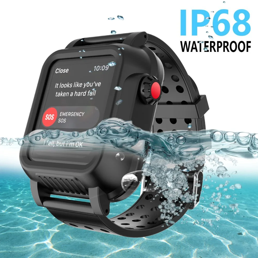 Per Iwatch Serie 4 44Mm Custodia Per Iwatch Vita Quotidiana Orologio Impermeabile Cinturino Antiurto Cinturino Sport Cover Serie 4 40Mm
