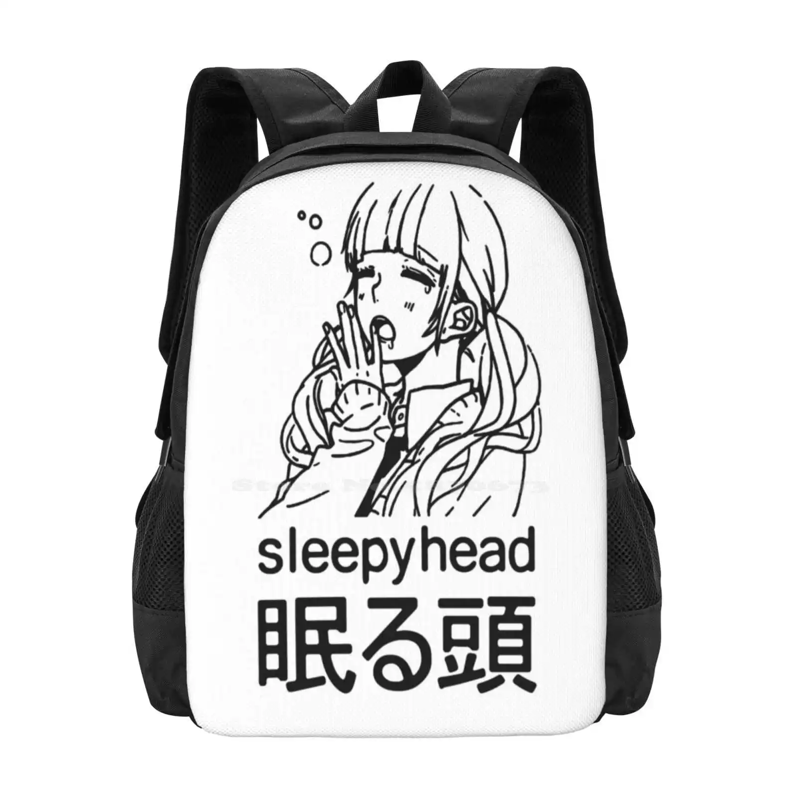 Sleepyhead Print Teen College Student Zaino Pattern Design Bags Sleepyhead Stanco Anime Manga Animu Giapponese Weeaboo Weeb