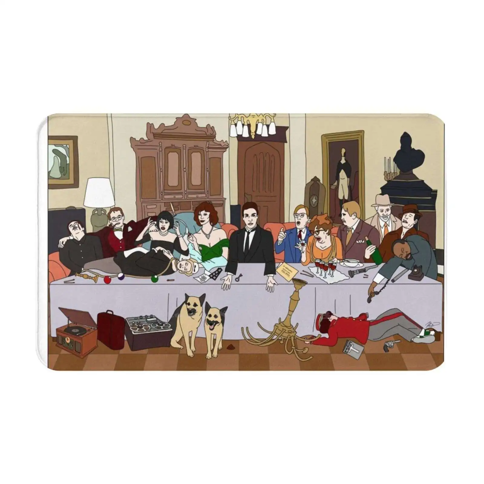 L'Ultima Cena A Boddy Mansion Soft House Family Tappetino Antiscivolo Tappeto Tappeto Idea Film Idea The Movie Cluedo Film Comedy 1985