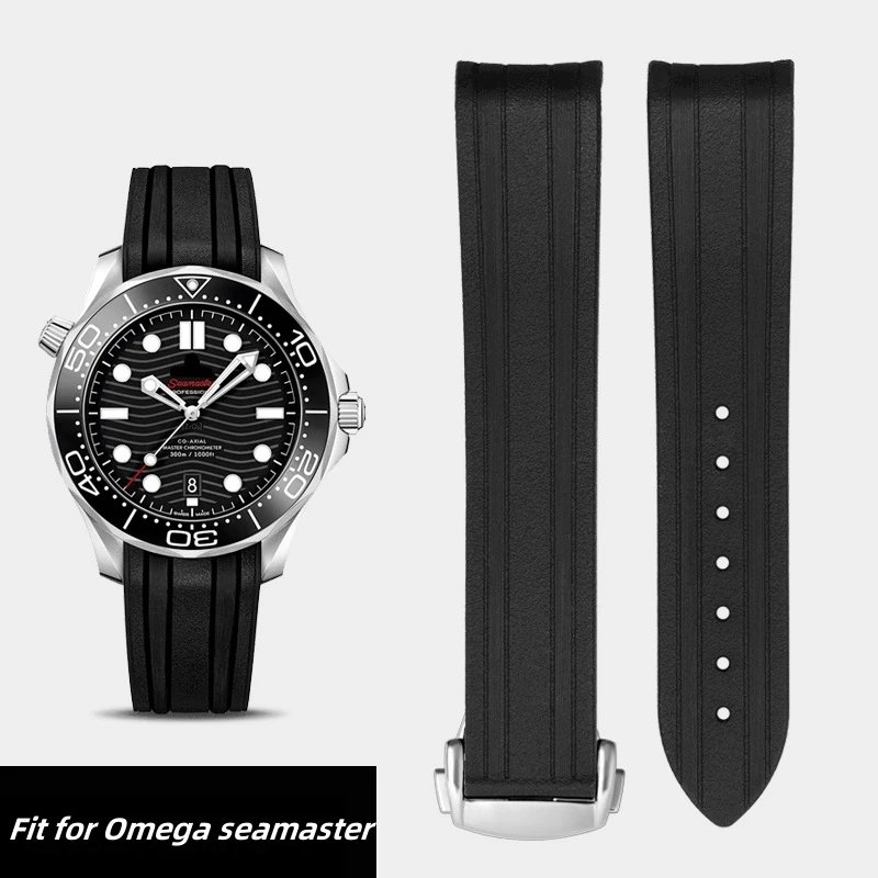 Nuovi Cinturini Da 20Mm Cinturino In Gomma Omega Per Seamaster 300 Spectre 007 Fascia In Silicone Con Fibbia Pieghevole Planet Ocean