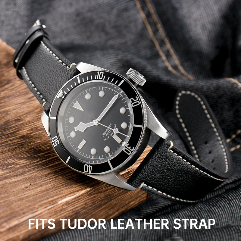 20Mm 22Mm Cinturino In Pelle Di Vacchetta Vintage Di Alta Qualità Per Tudor Black Bay 1958 39Mm 41Mm M79250Ba Gmt Pelagos Iwc Strap
