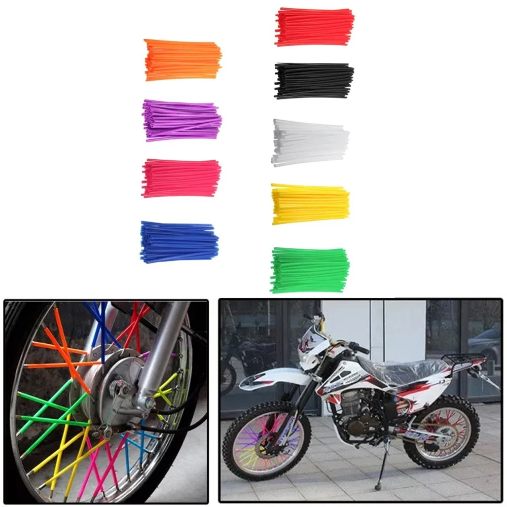72 Pz Moto Cerchione Raggio Wrap Kit Skin Trim Covers Pipe 24Cm Per Mx Motocross Dirt Pit Bike Bicicletta Enduro Supermoto