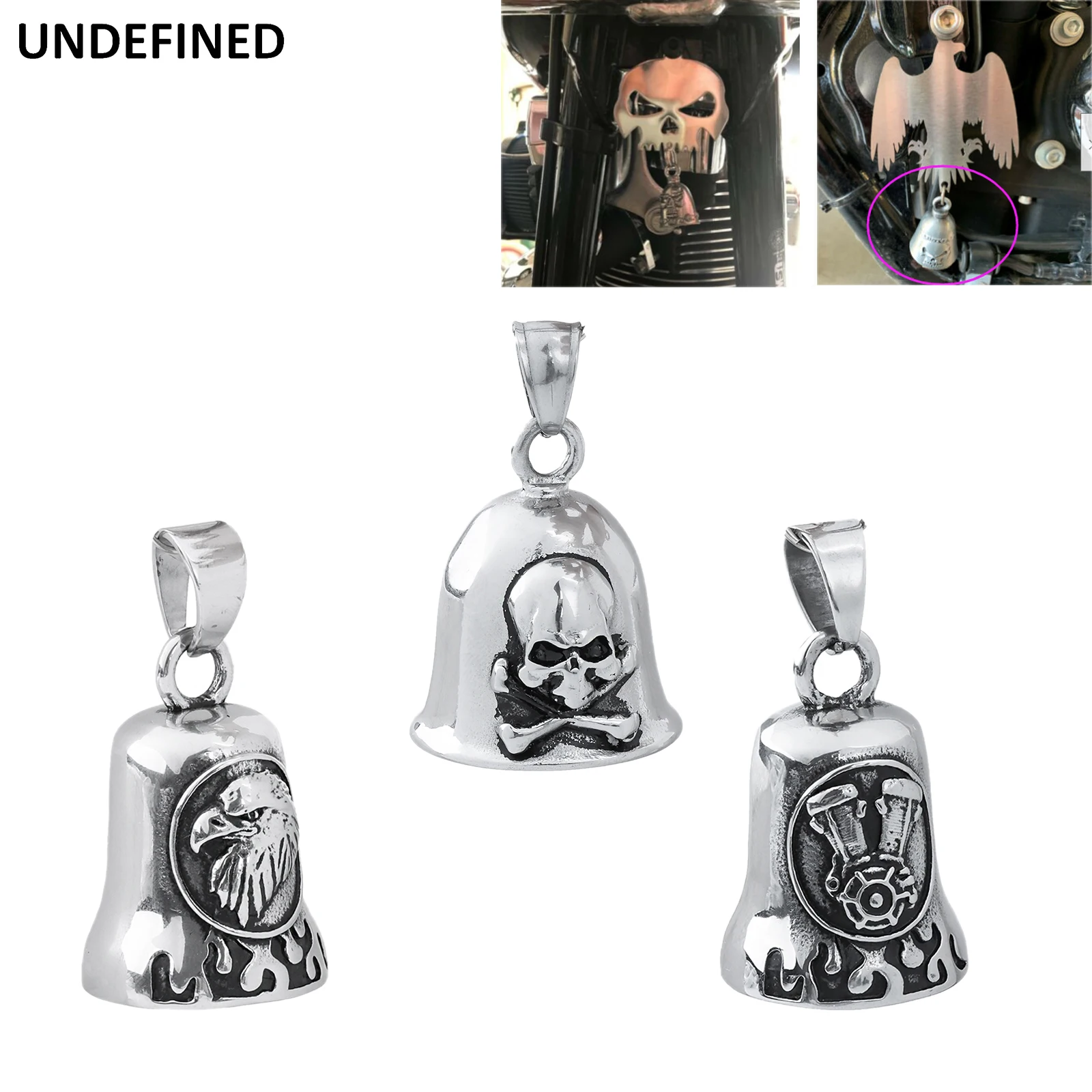 Moto Bell Skull Eagle Stainlesss Steel Cool Bike Guard Bells Per Harley Cafe Racer Per Indian Chieftain Roadmaster Vintage