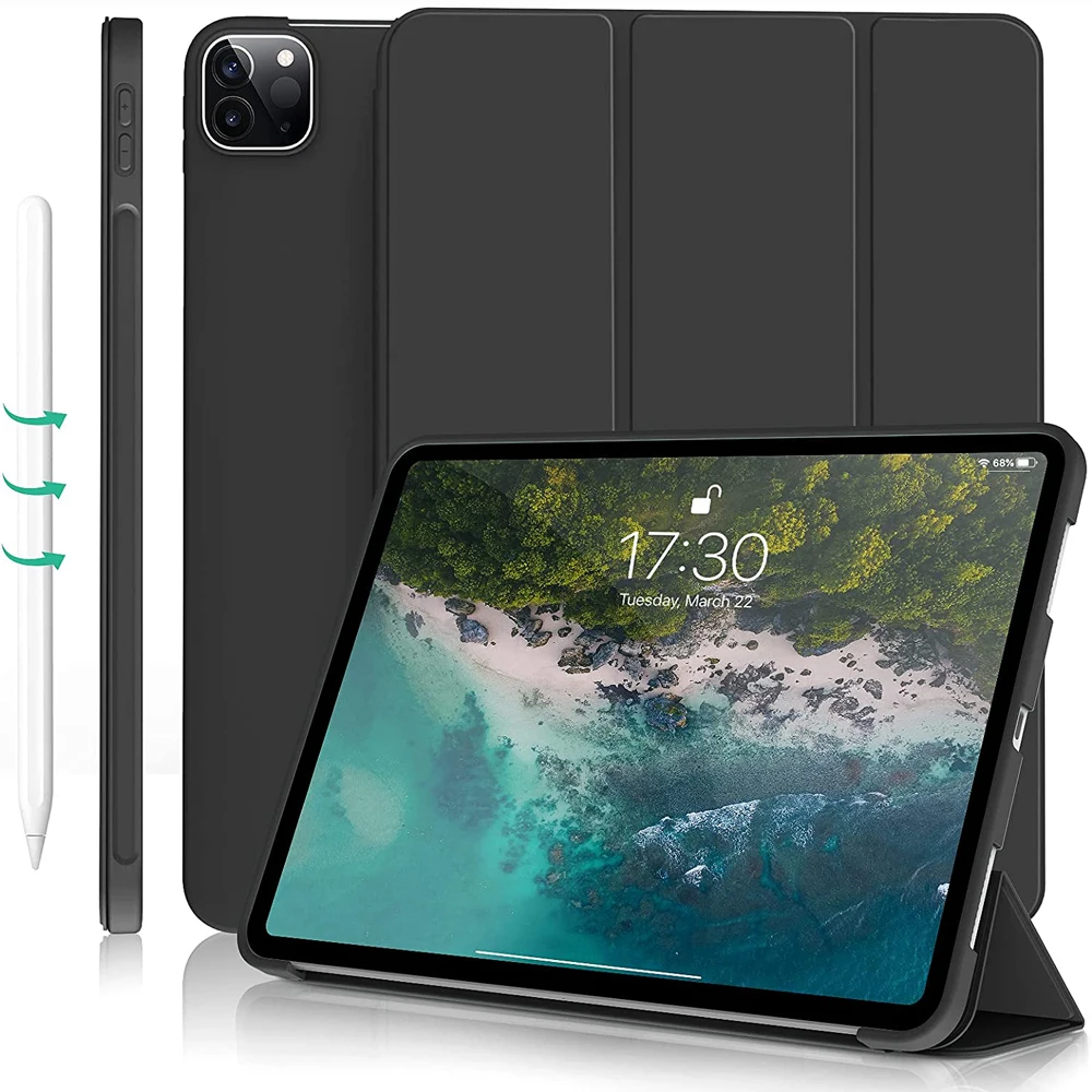 Per Ipad Pro 11 Custodia Per Ipad Pro 11 4Th 3Rd 2Nd Generation 2022 2021 2020 Slim Magnetic Pieghevole Flip Stand Soft Tpu Smart Cover