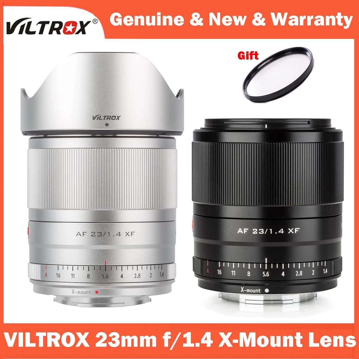 Viltrox 23Mm F/1.4 Obiettivo X-Mount Messa A Fuoco Automatica F1.4 Obiettivo Aps-C Ad Ampia Apertura Per Fotocamera Fujifilm X-Mount X-T3 X-H1 X20 T30