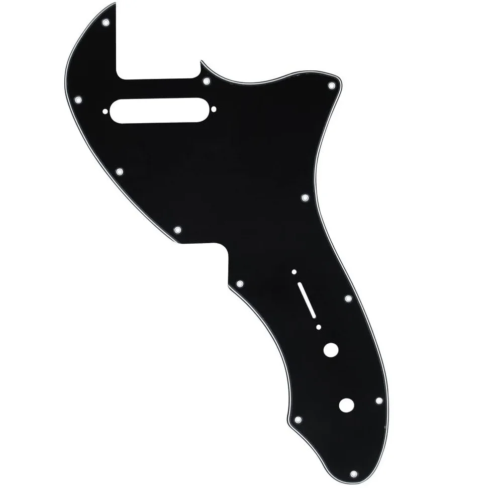 Battipenna Per Chitarra Nero 3 Strati Tele Thinline Battipenna Per Piastra Fd Con Viti Misura 69 Parte Della Chitarra Di Riemissione Della Linea Sotti