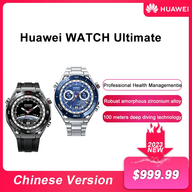 Pre-Vendita Huawei Watch Ultimate Marinetitanium Cinturino In Metallo A Due Vie Beidou Satellite 100 Metri Di Immersione Profonda
