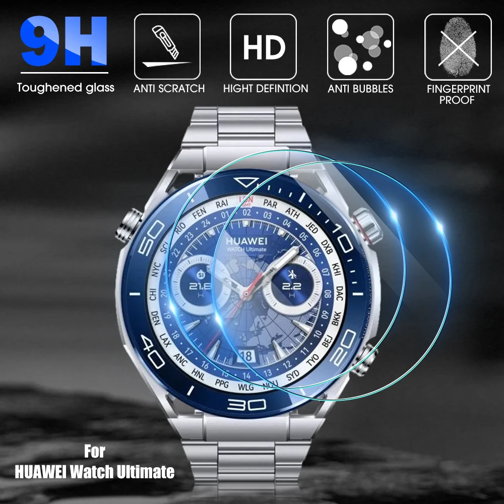 1/5 Pz Per Huawei Watch Ultimate Protective Hd Clear Tempered Glass Anti Fingerprint Screen Protector Per Huawei Watch Ultimate