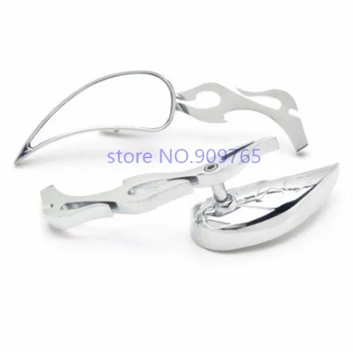 Tear Drop Chrome Motorcycle Mirrors For Harley Dyna Electra Glide Iron 883 Fatboy Chopper Cruiser Custom