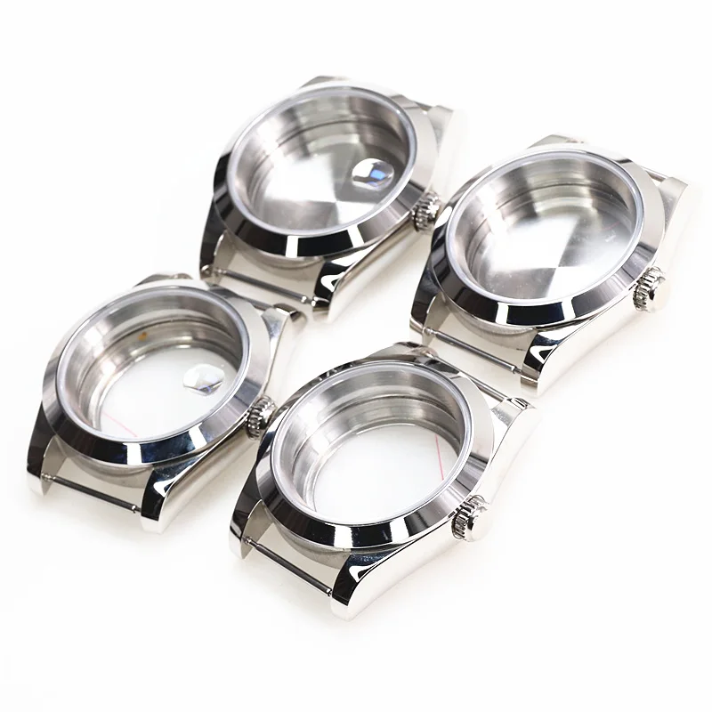 39Mm Oyster Perpetual Sapphire Glass Lente D'Ingrandimento Cassa Dell'Orologio In Acciaio Inossidabile Per Seiko Nh35A Nh36 Accessori Per Il Movimento