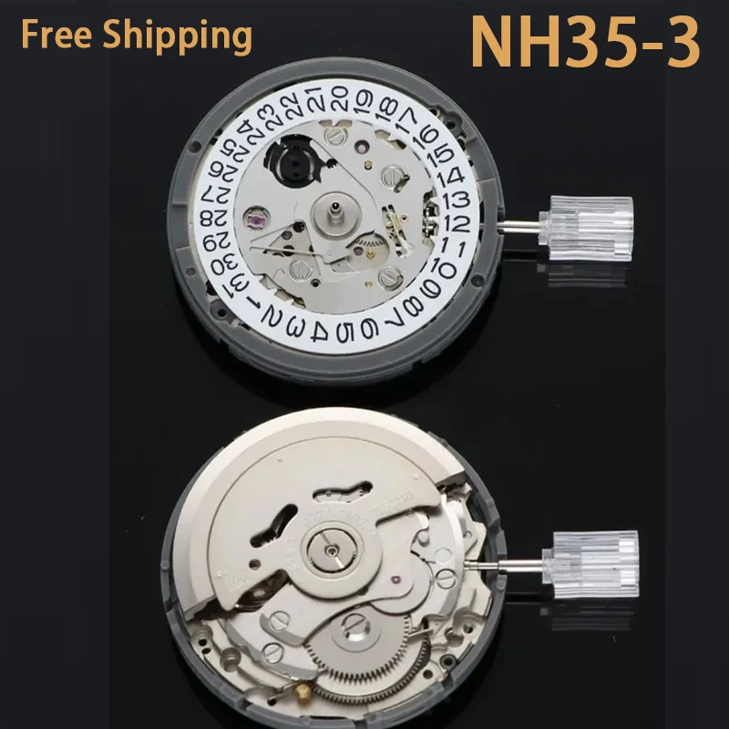 Seiko Japan Imports Nh35A-3 Nuovo Movimento Dell'Orologio Premium Mechanical Nh35 White Date Wheel 24 Jewels Automatico Self-Winding