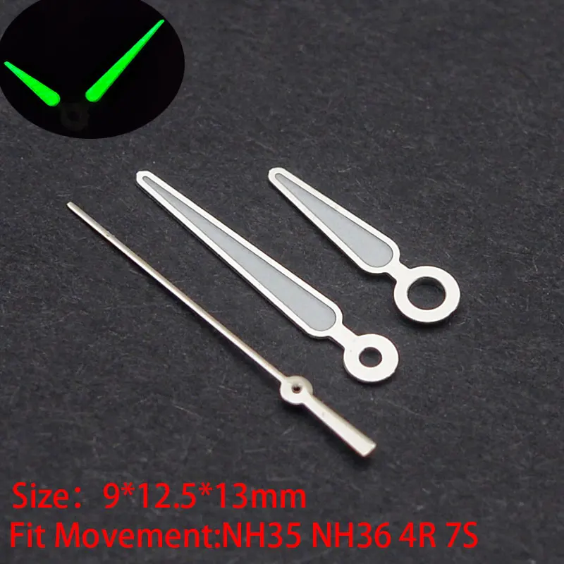 Argento Orologio Lancette Luminose Aghi Fit Seiko Nh35A Nh36A 7S 6R 4R 6309 7002 Movemen Guarda Parti Di Riparazione Adattamento Aftermarket