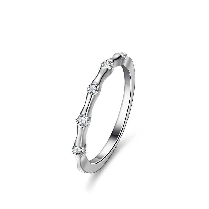 Htotoh 925 Sterling Silver Moissanite Ring Women Fashion Fidanzamento Fedi Nuziali