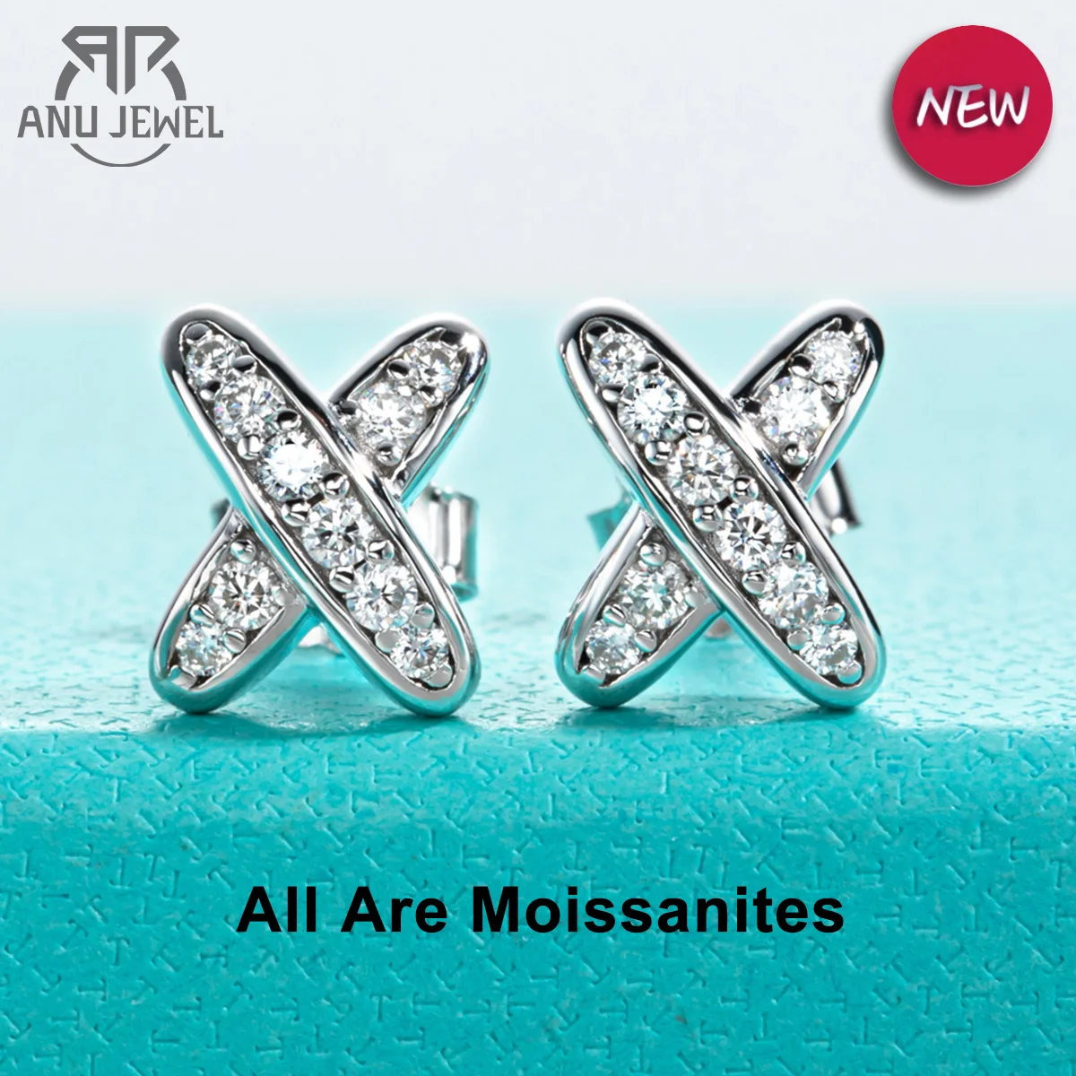 Anujewel Moissanite Orecchini Con Diamanti 925 Sterling Silver D Color Vvs1 Moissanite Classic Cross Stud Orecchini Per Gioielli Da Donna