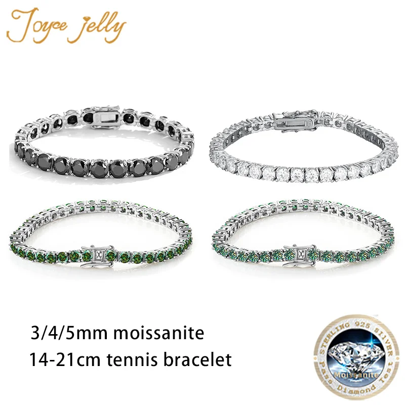 Joycejelly D Vvs1 Bracciale Tennis Moissanite Originale S925 Argento Sterling Placcato Oro Bianco 18 Carati Con Gra Bracciali Unisex