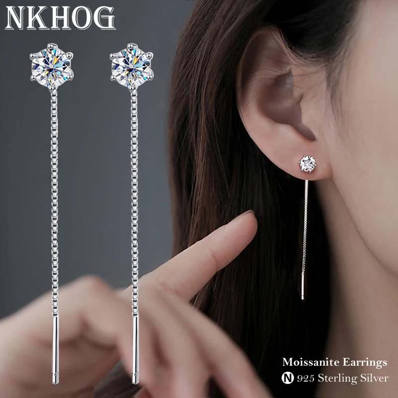 Orecchini Pendenti In Argento Sterling 925 Moissanite Nappa Per Donna 2Ct D Clear Vvs1 Diamond Con Gra Studs Miglior Regalo Gioielleria Raffinata