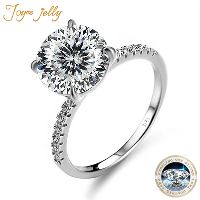 Joycejelly 5Ct 11Mm Anello Moissanite Con Gra Cert Round 8H8A Russian Cut Moissanite Diamond Wedding Fine Jewerly Per Le Donne Regalo