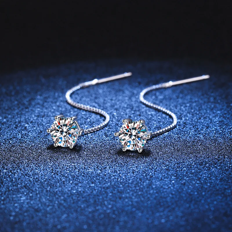 Orecchini Pendenti In Argento Sterling 925 Moissanite Nappa Per Donna 2Ct D Clear Vvs1 Diamond Con Gra Studs Miglior Regalo Gioielleria Raffinata